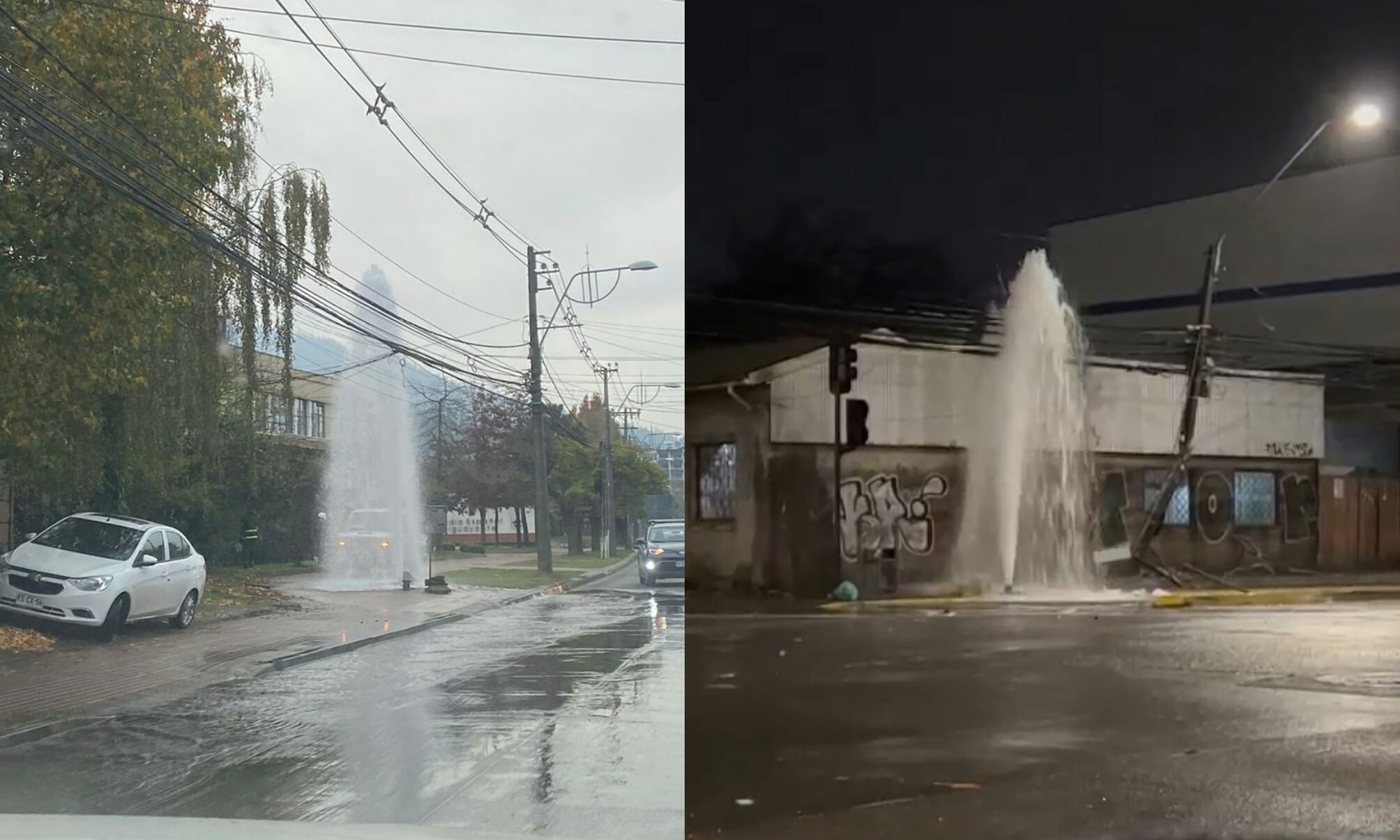 Grifos terminan como “géiser” por choques y uso indebido en el Gran Concepción: Llaman a cuidarlos