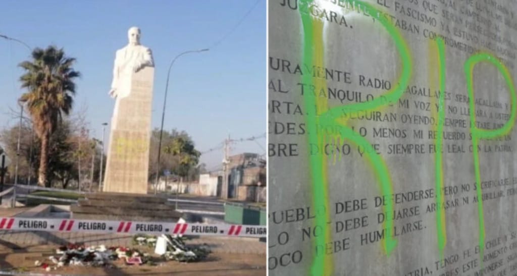 Vandalizan monumento a Salvador Allende: “Se daña a la democracia y la convivencia social”
