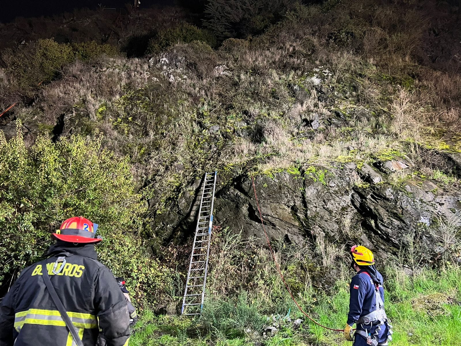 Hombre cayó por ladera de cerro en Talcahuano y generó amplio operativo de rescate