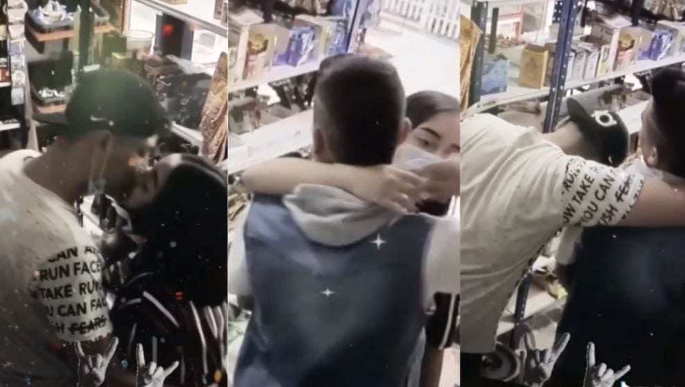 Besa a escondidas a la pareja de su amigo y luego lo abraza como si nada: Registro se vuelve viral