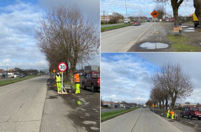 Inician obras para reparar el socavón gigante en la Autopista entre Talcahuano y Concepción