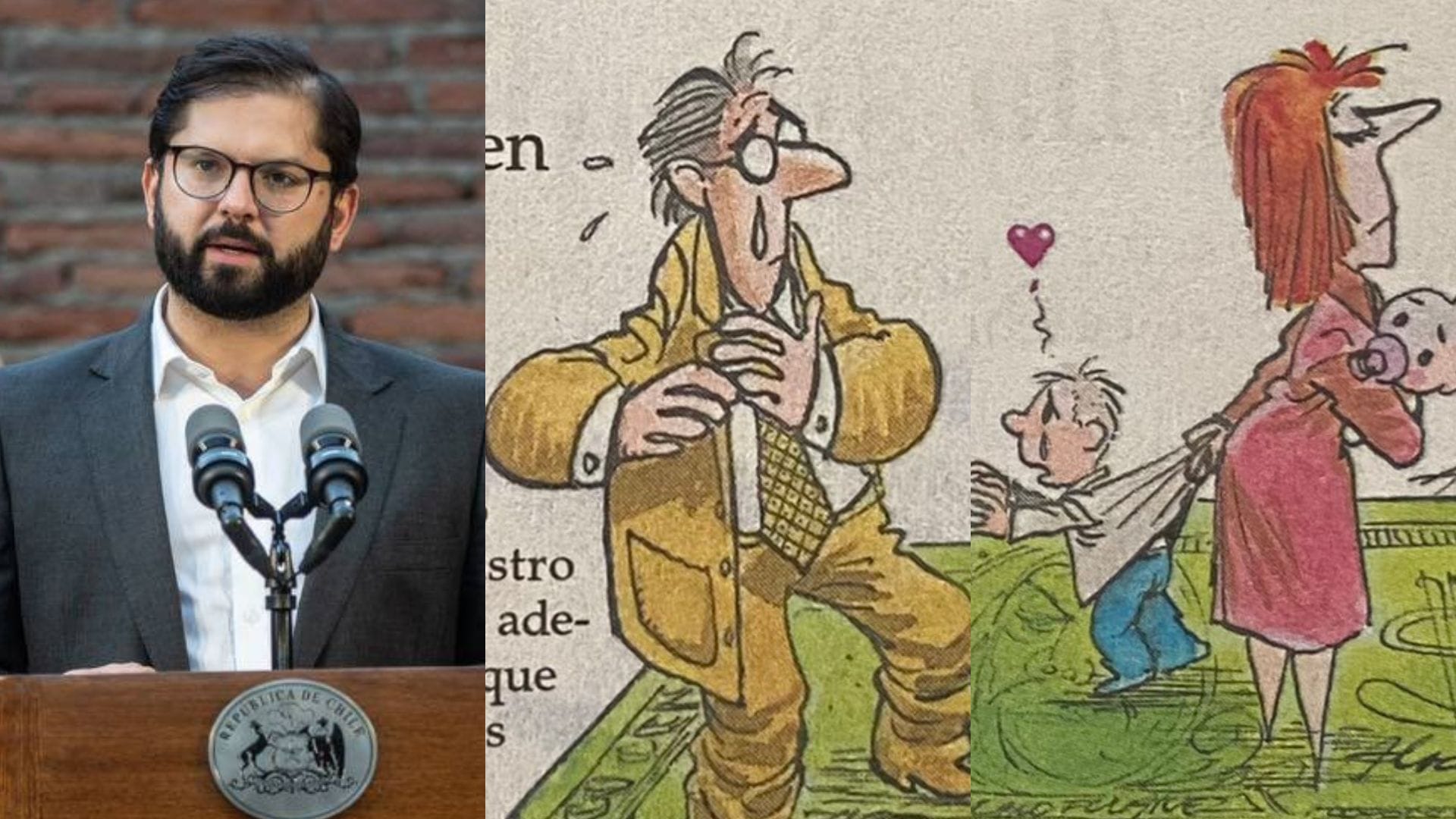 Boric por caricatura sobre deudores de pensiones de alimentos en El Mercurio: “Refleja una cultura que es muy dominante en nuestro país”