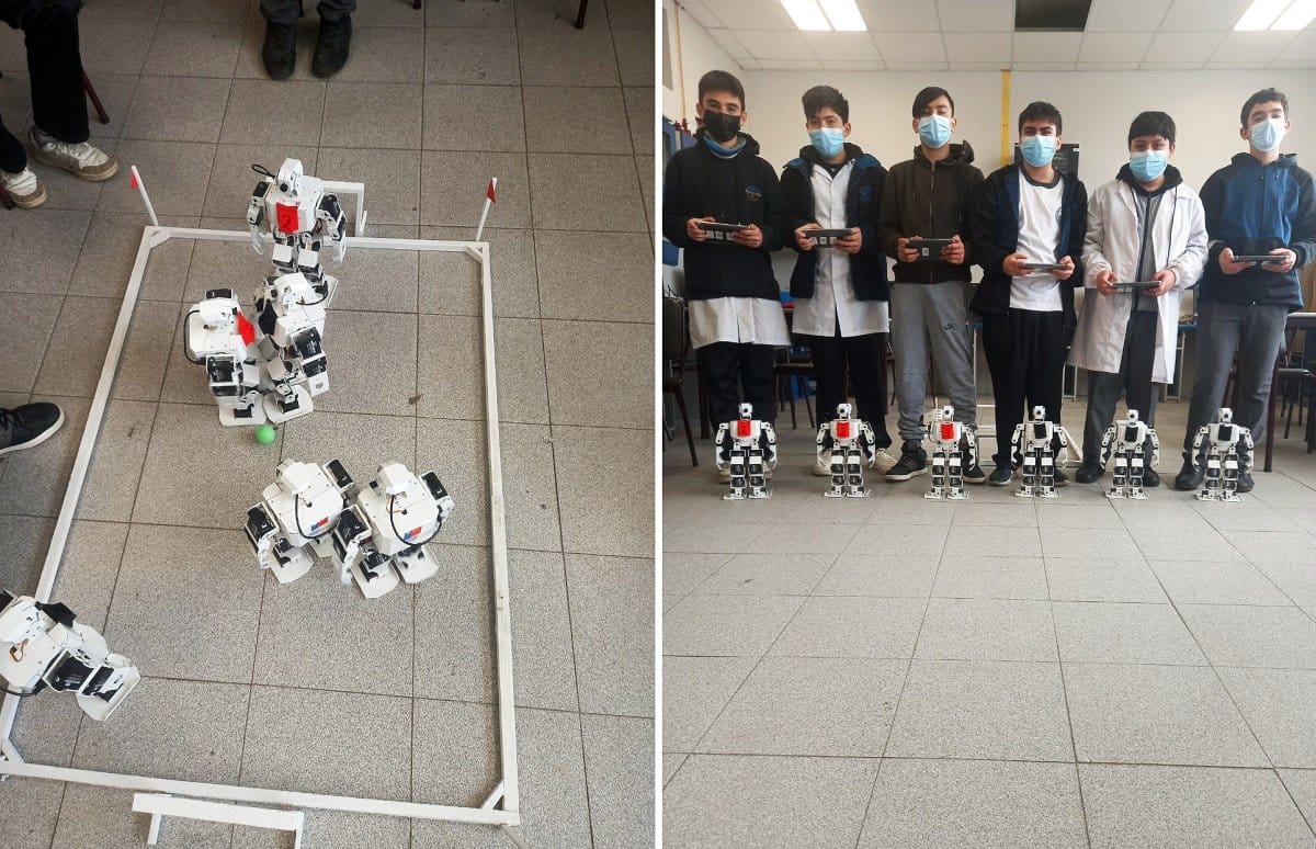 Estudiantes de Coronel organizaron inédito partido de fútbol con robots