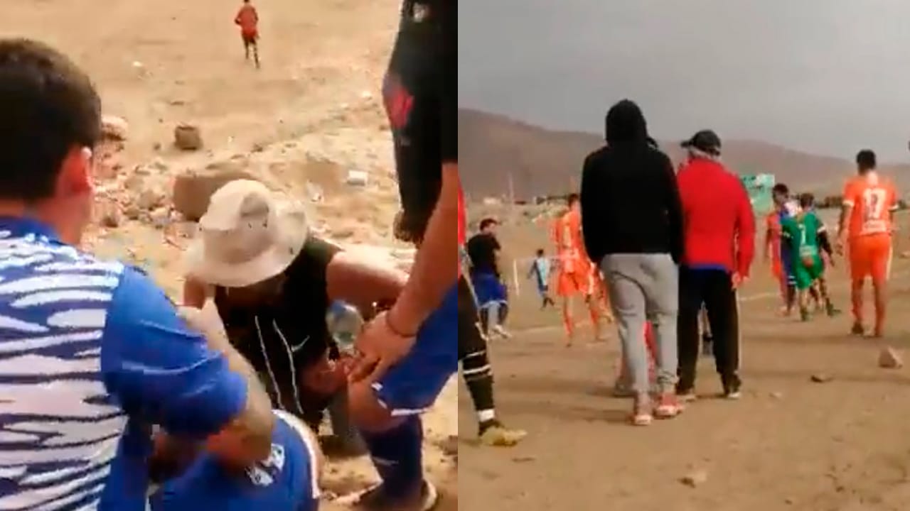 Árbitro cae desde una quebrada tras ser agredido por jugador en pleno partido