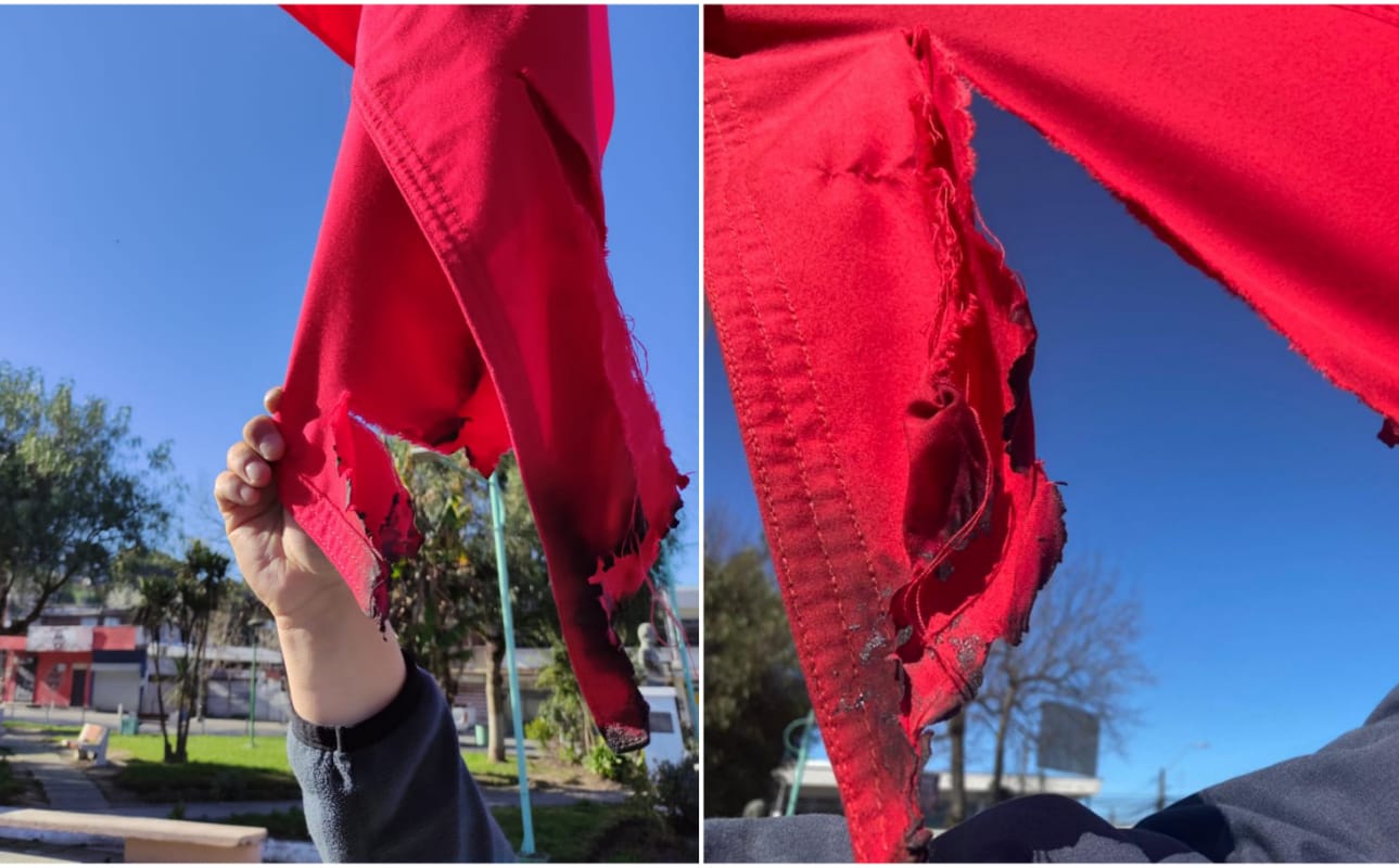 Mujer de 18 años se quemó manos apagando bandera chilena que sujetos prendieron en Laja