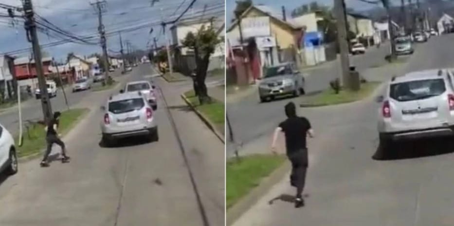 Impactante registro: Conductor furioso chocó auto donde trasladaban una bebé de un mes