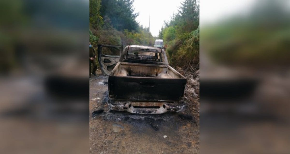 Encapuchados golpearon a trabajador y quemaron camioneta forestal en Provincia de Biobío