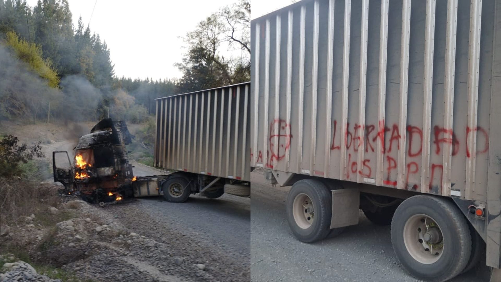 Nuevo ataque incendiario en el Biobío deja cuatro vehículos quemados: Grupo armado intimidó a trabajadores
