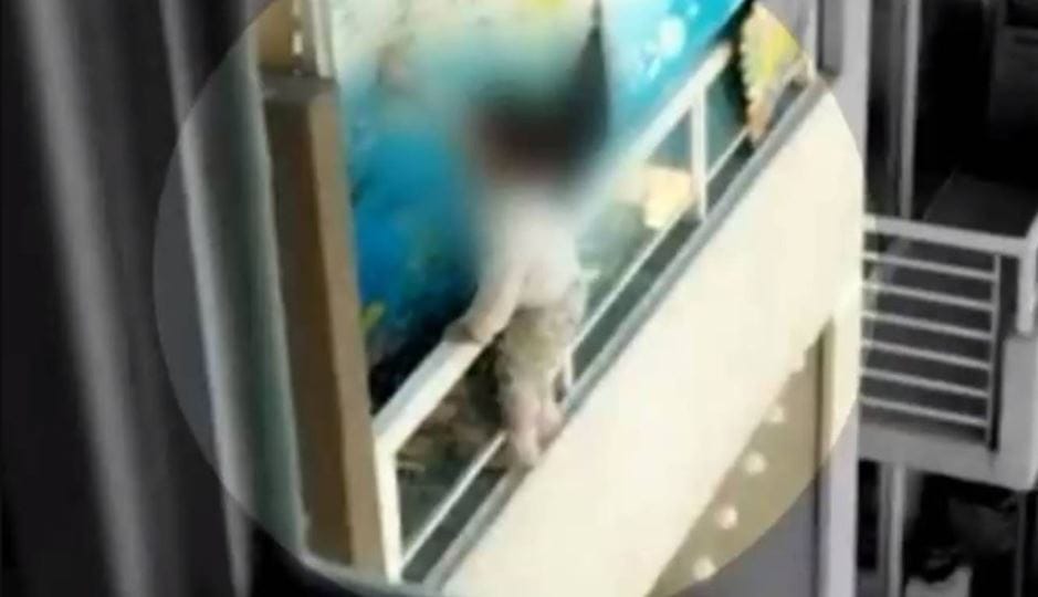 Captan a niño que juega colgando en balcón de piso 21: Habría sido en guardería clandestina