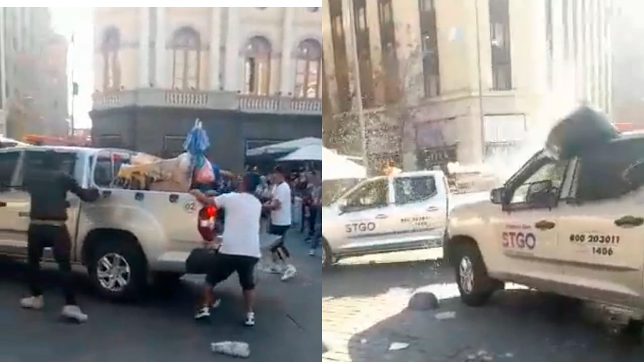 Carabineros fueron agredidos por vendedores ambulantes durante fiscalización