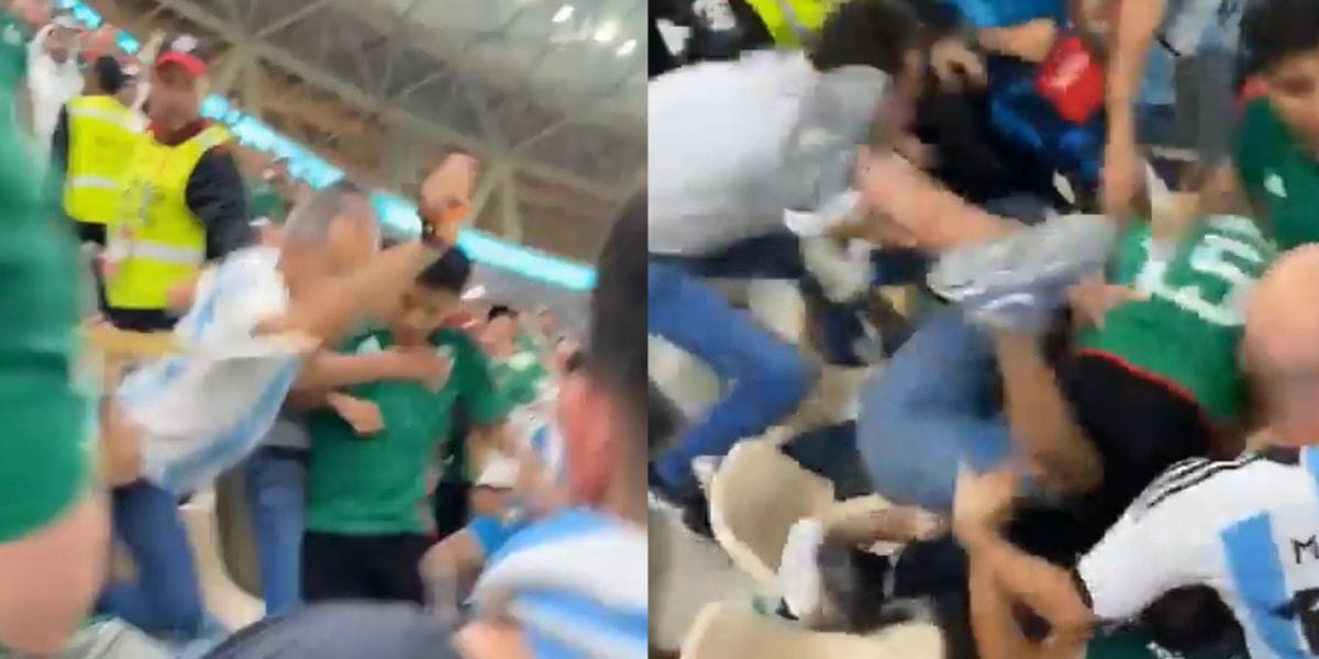 Siguen las peleas en Qatar: Hinchas mexicanos se golpean con argentinos luego del partido