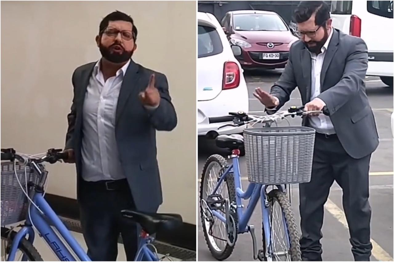 Lotino imita a Boric en bicicleta y la rompe en TikTok: Acumula millones de visitas