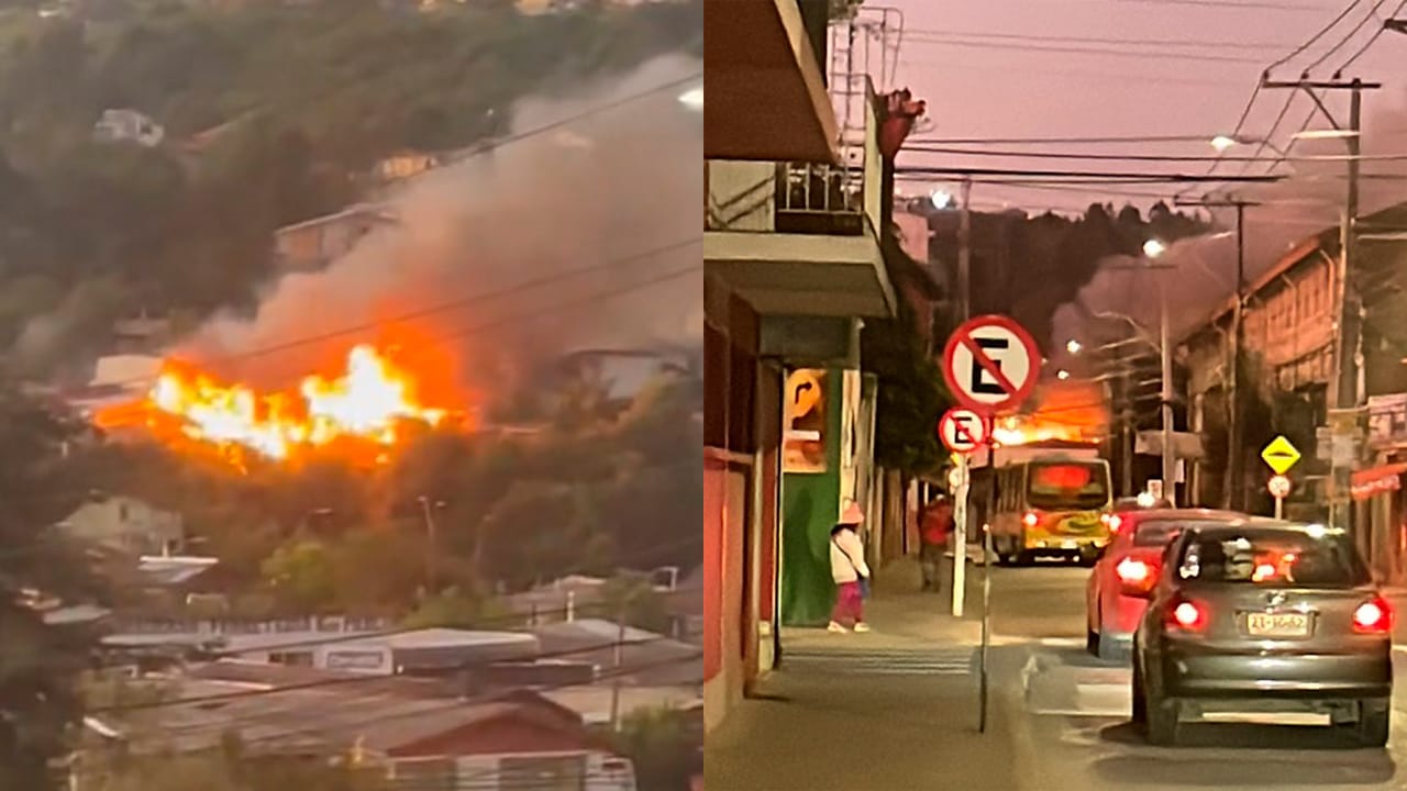 Voraz incendio en Tomé: Al menos 7 casas habrían sido dañadas por las llamas