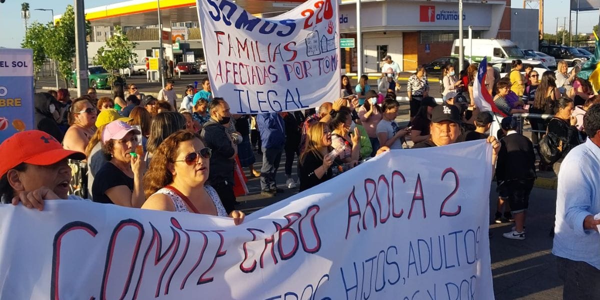 220 familias volvieron a protestar para que se desaloje terreno en Hualpén donde construirán sus casas