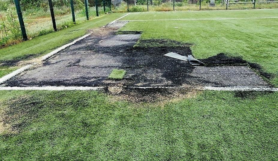 Insólito: Se robaron el pasto de la cancha del estadio de San Pedro de la Paz