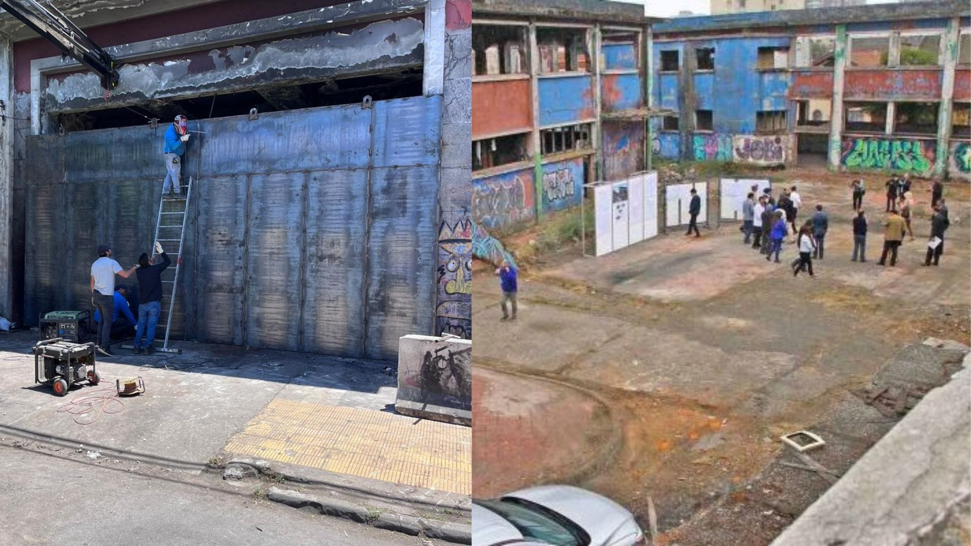 Instalan portón metálico en ex liceo de Concepción: Buscan dar seguridad a vecinos del sector