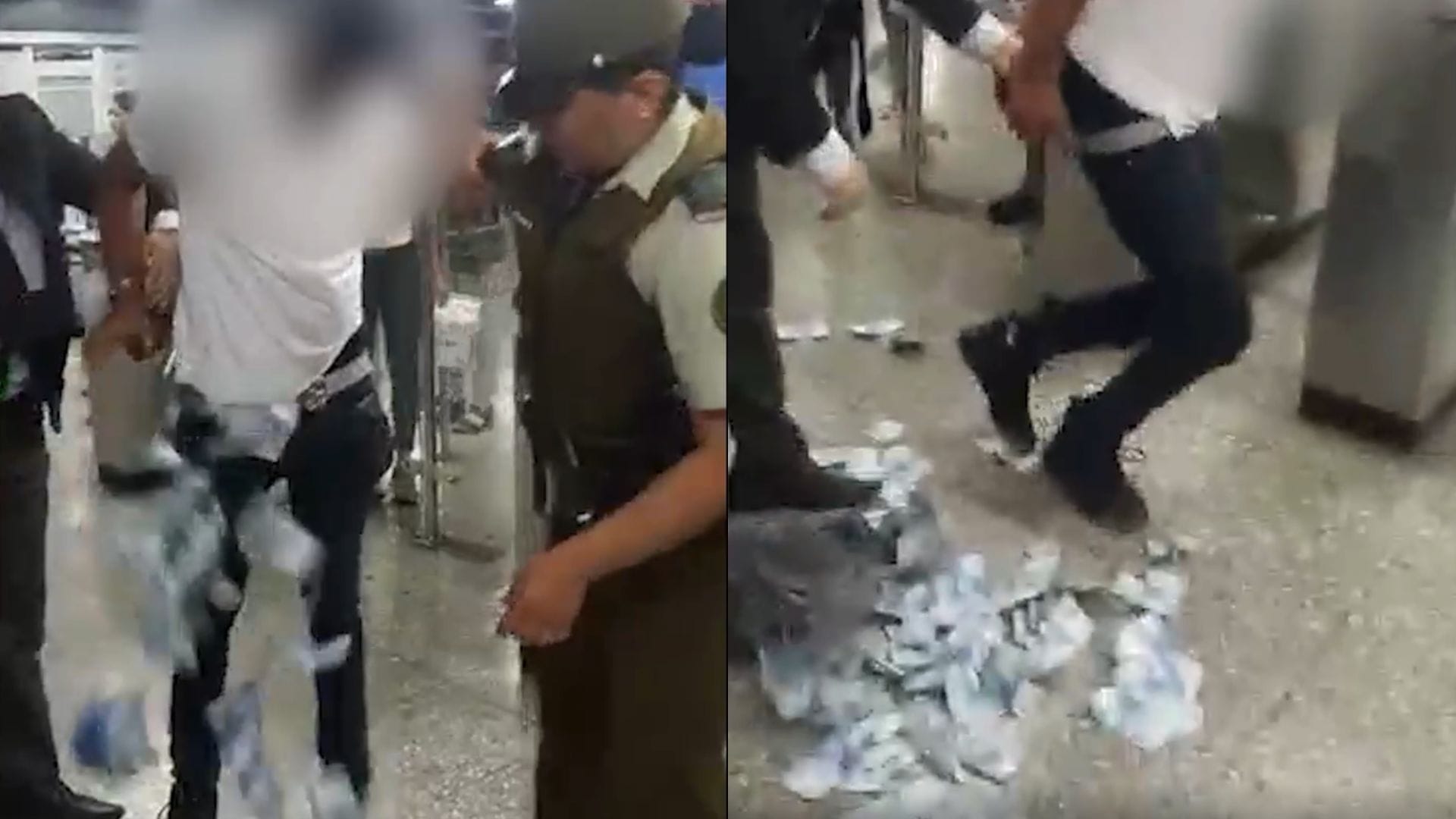 Metro de Santiago: Sujeto robó $4 millones, los escondió en su ropa pero se le cayeron al suelo