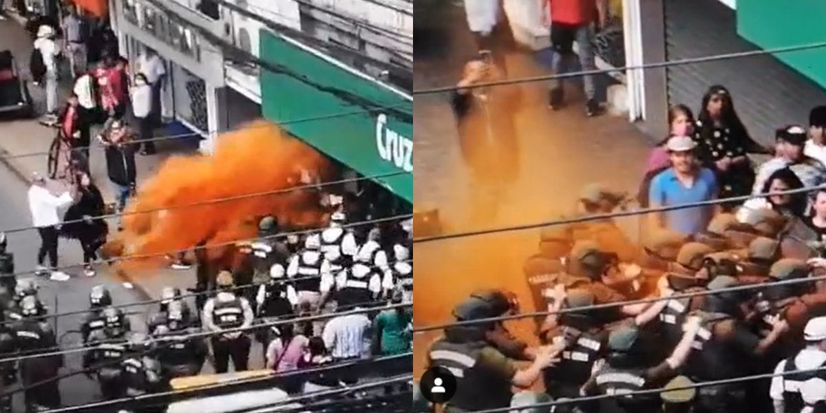 Les arrojaron merkén a los ojos: Vendedores ambulantes se enfrentaron a Carabineros durante fiscalización