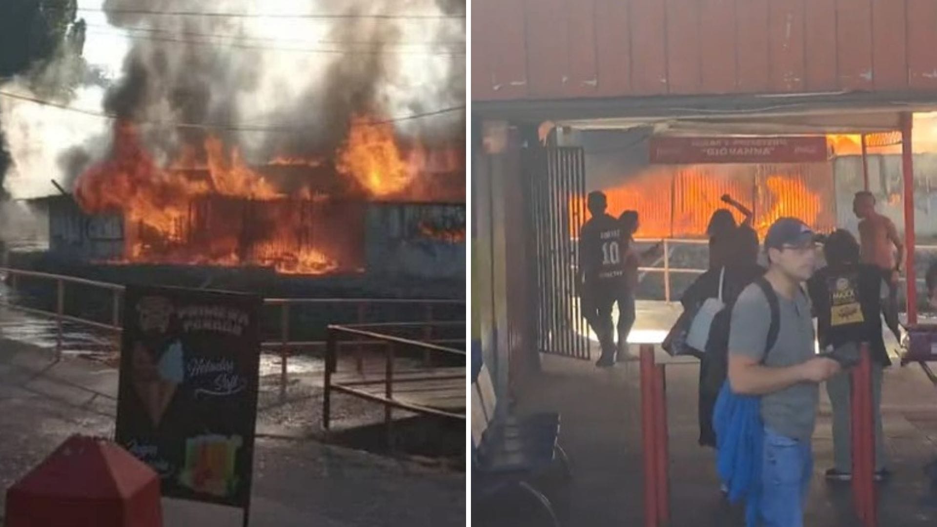 Voraz siniestro consumió 10 locales comerciales en pleno centro de Los Ángeles