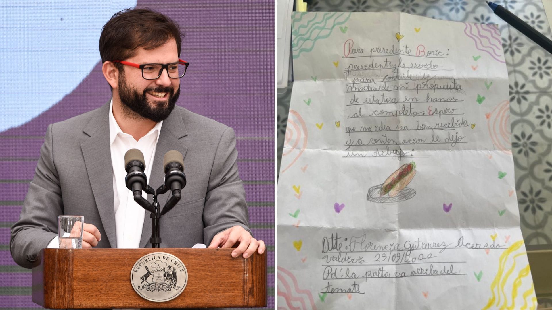 “Espero que mi idea sea bien recibida”: Niña le propone a Boric una estatua en honor al completo