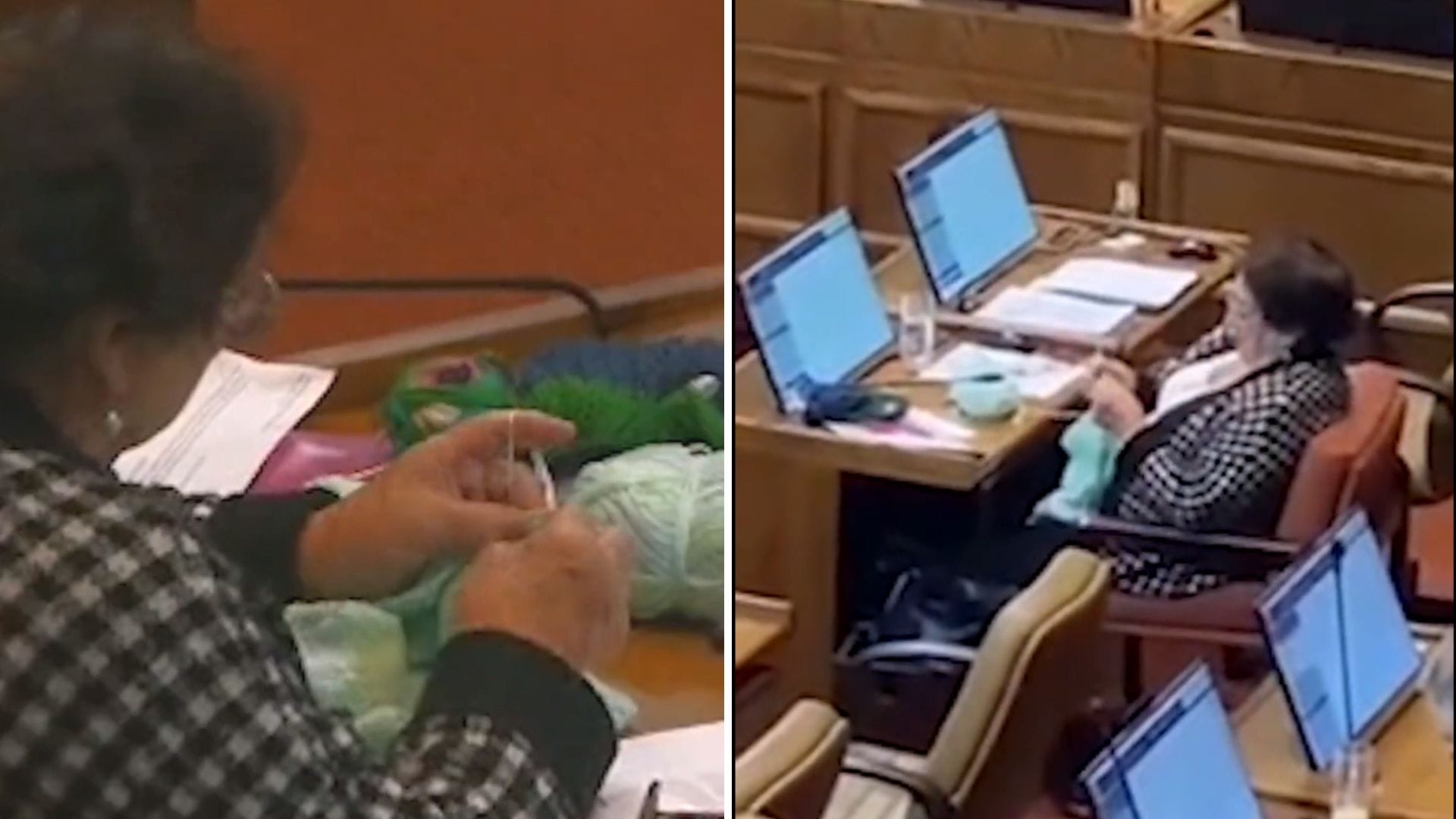 Diputada Cordero fue captada tejiendo durante sesión en la Cámara: “No ha sido impedimento para mi trabajo”