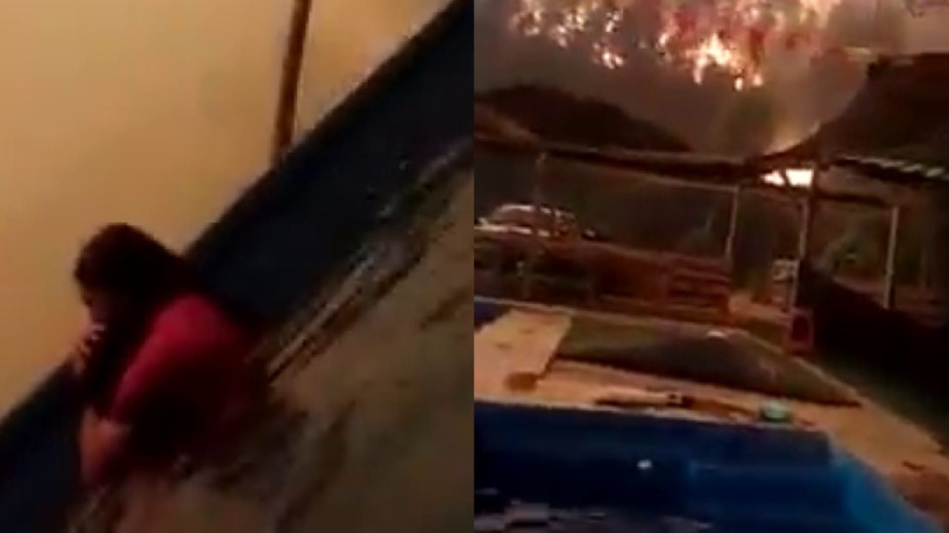 ‘La piscina nos salvó’: Impactante video de familia refugiándose del incendio en Santa Juana