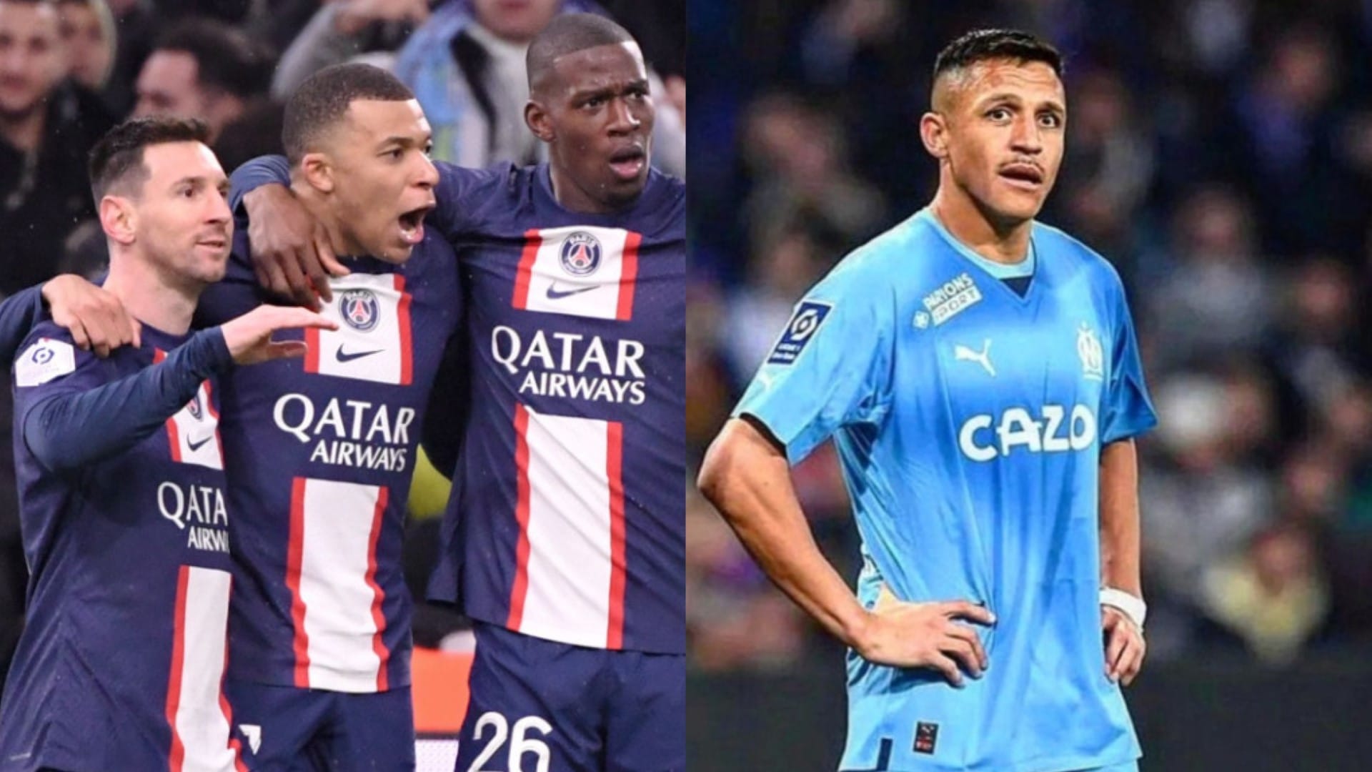 El PSG no tuvo piedad y goleó al Marsella de Alexis Sánchez
