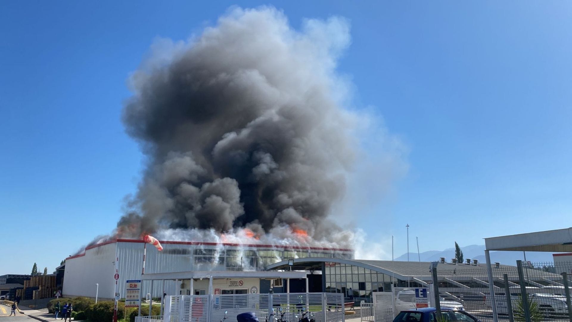 Incendio de proporciones afecta a planta de alimentos en Codegua: Trabajadores fueron evacuados