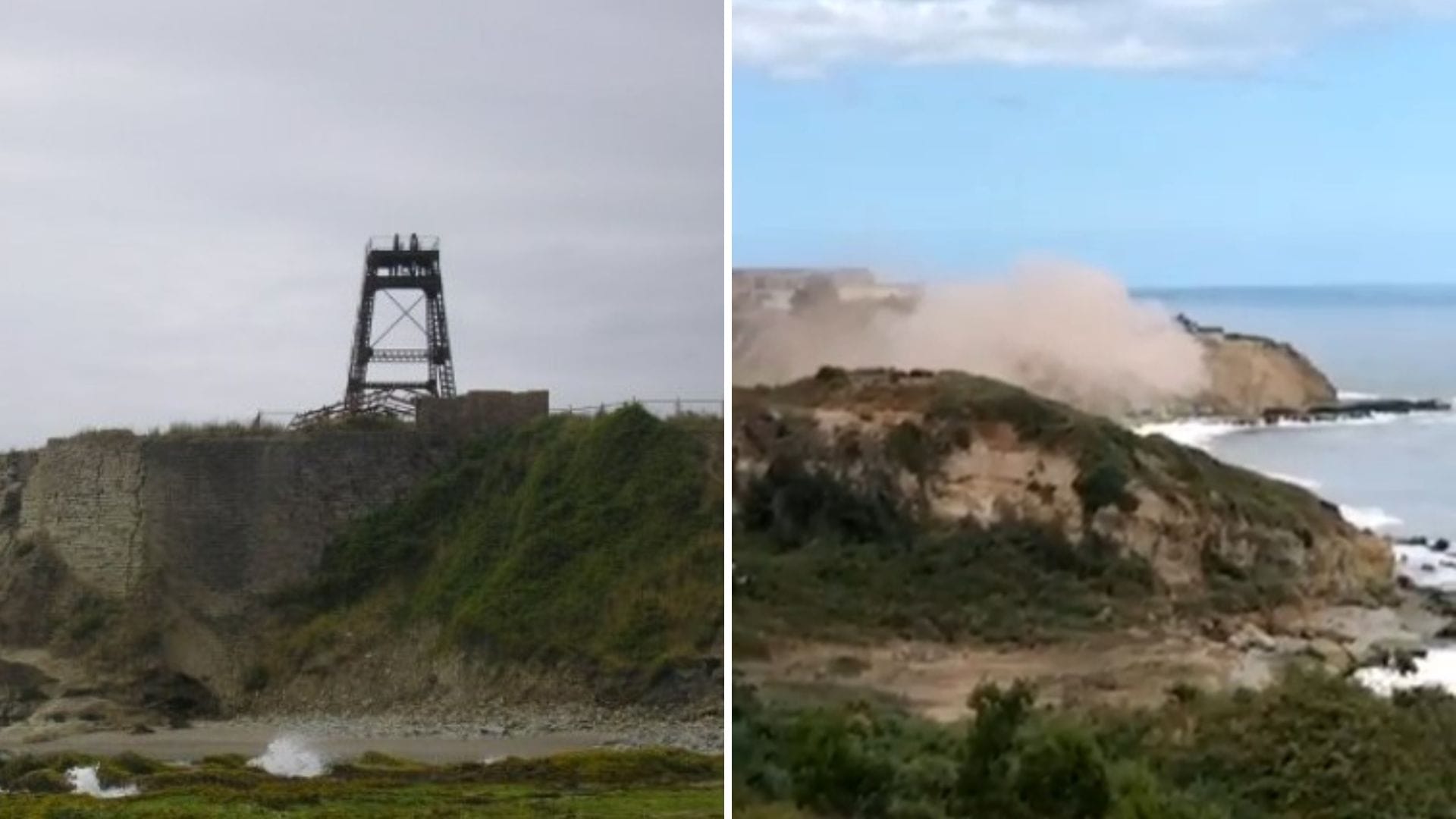 Registran derrumbe de cerro ubicado en Lota tras sismo ocurrido en la región del Biobío