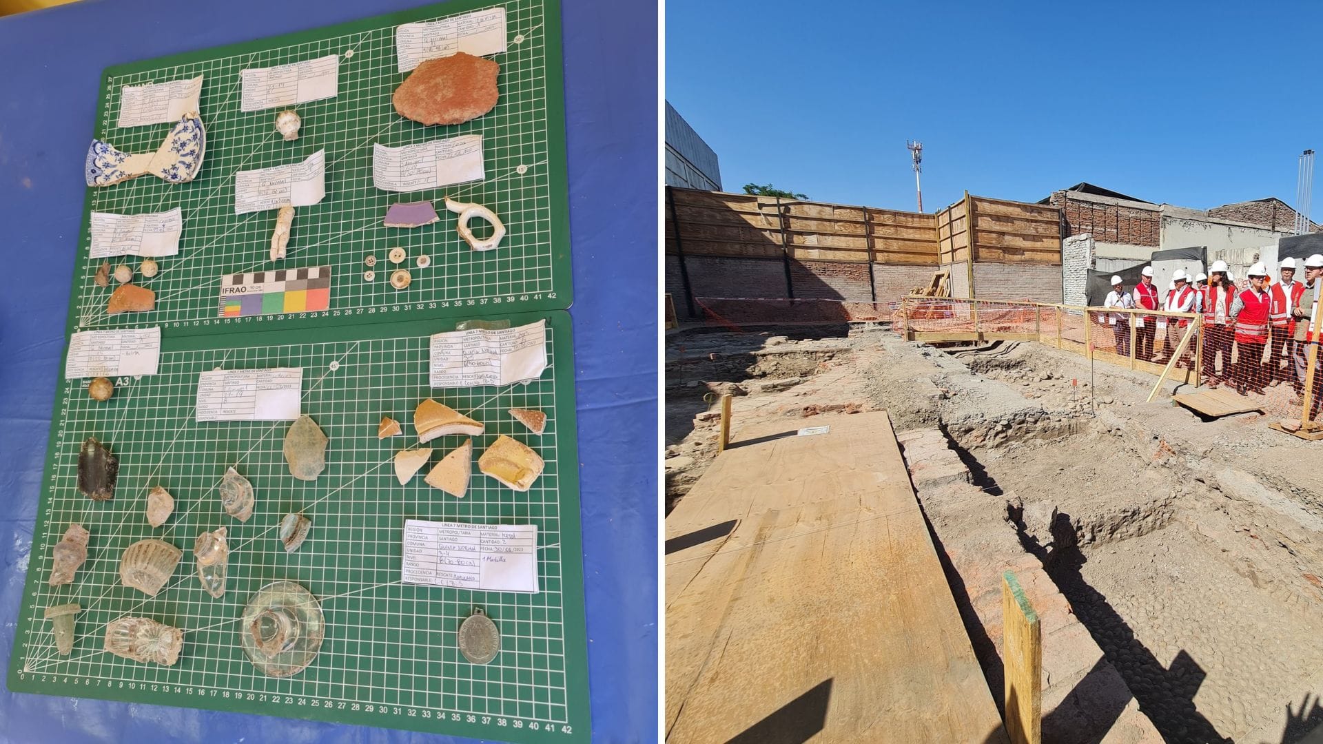 Metro de Santiago: Hallan material arqueológico en construcción de futura Línea 7