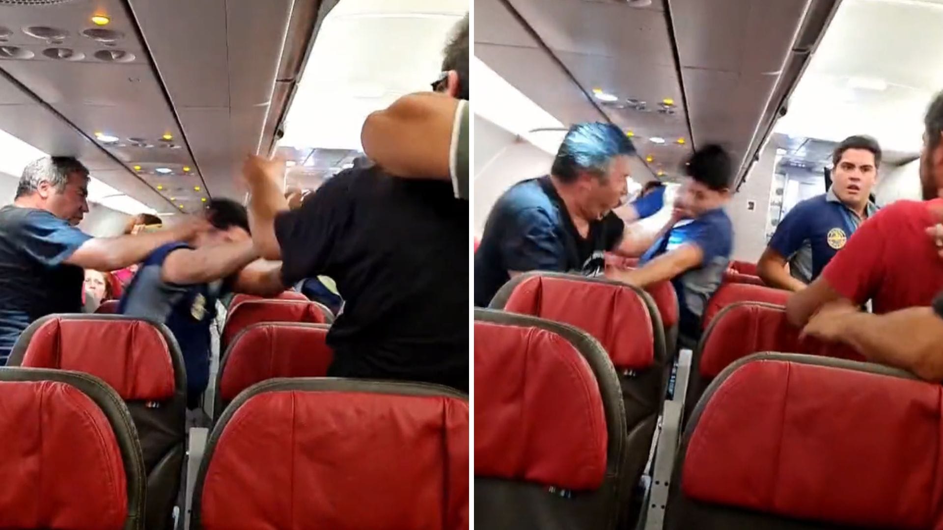 Con detenidos y lesionados: Registran descomunal pelea al interior de avión de Latam