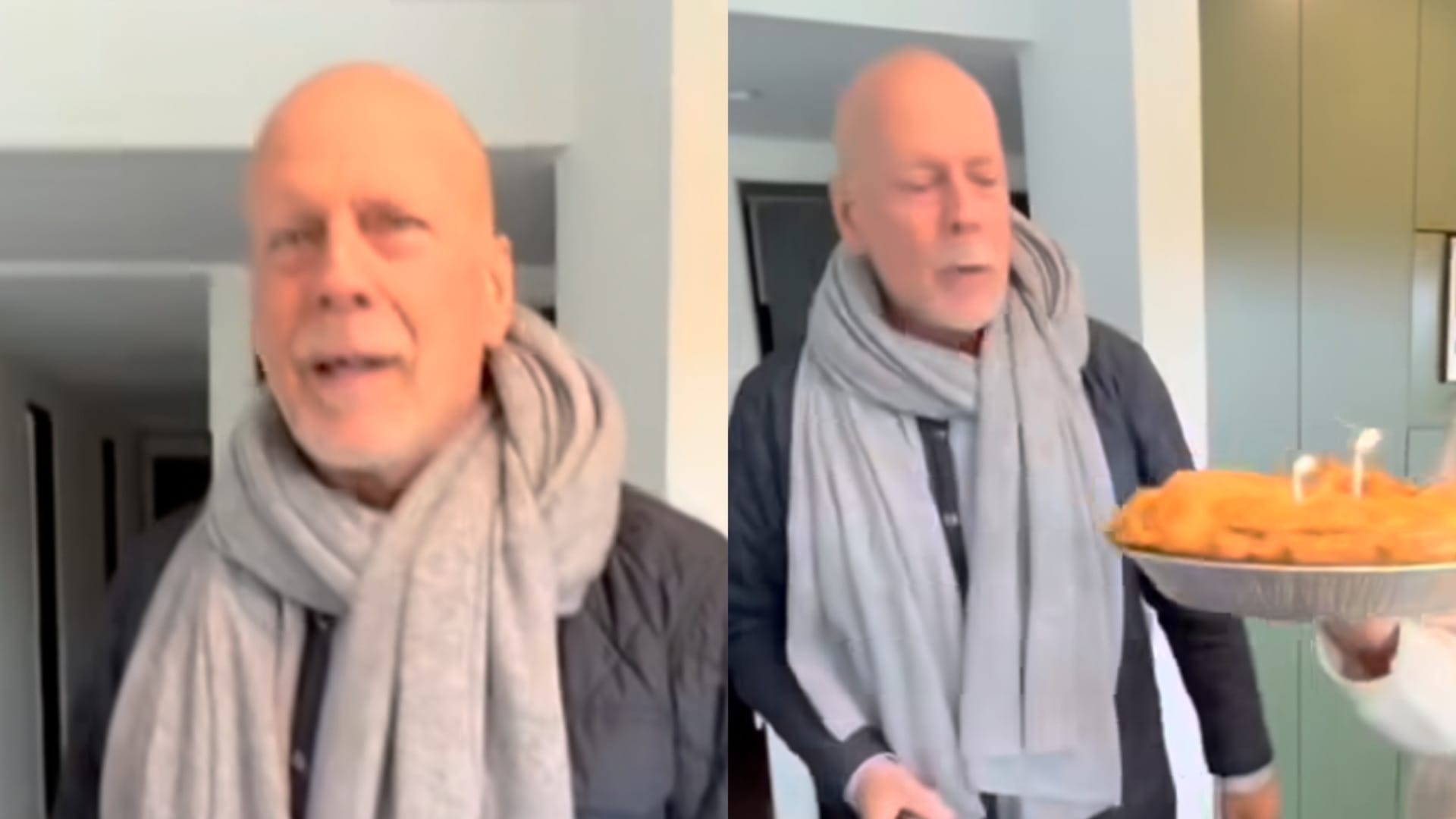 Bruce Willis reapareció celebrando su cumpleaños 68: Demi Moore y su familia le cantaron
