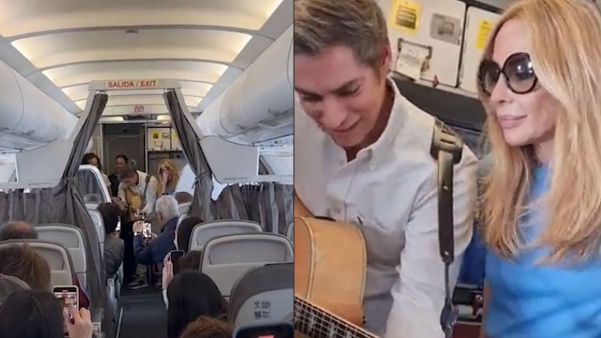 En medio de turbulencias: Carlos Baute y Marta Sánchez calman a pasajeros de avión cantando a capela