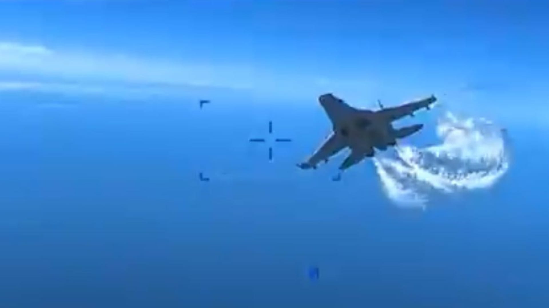 Revelan video de choque entre caza ruso y dron de Estados Unidos sobre el Mar Negro