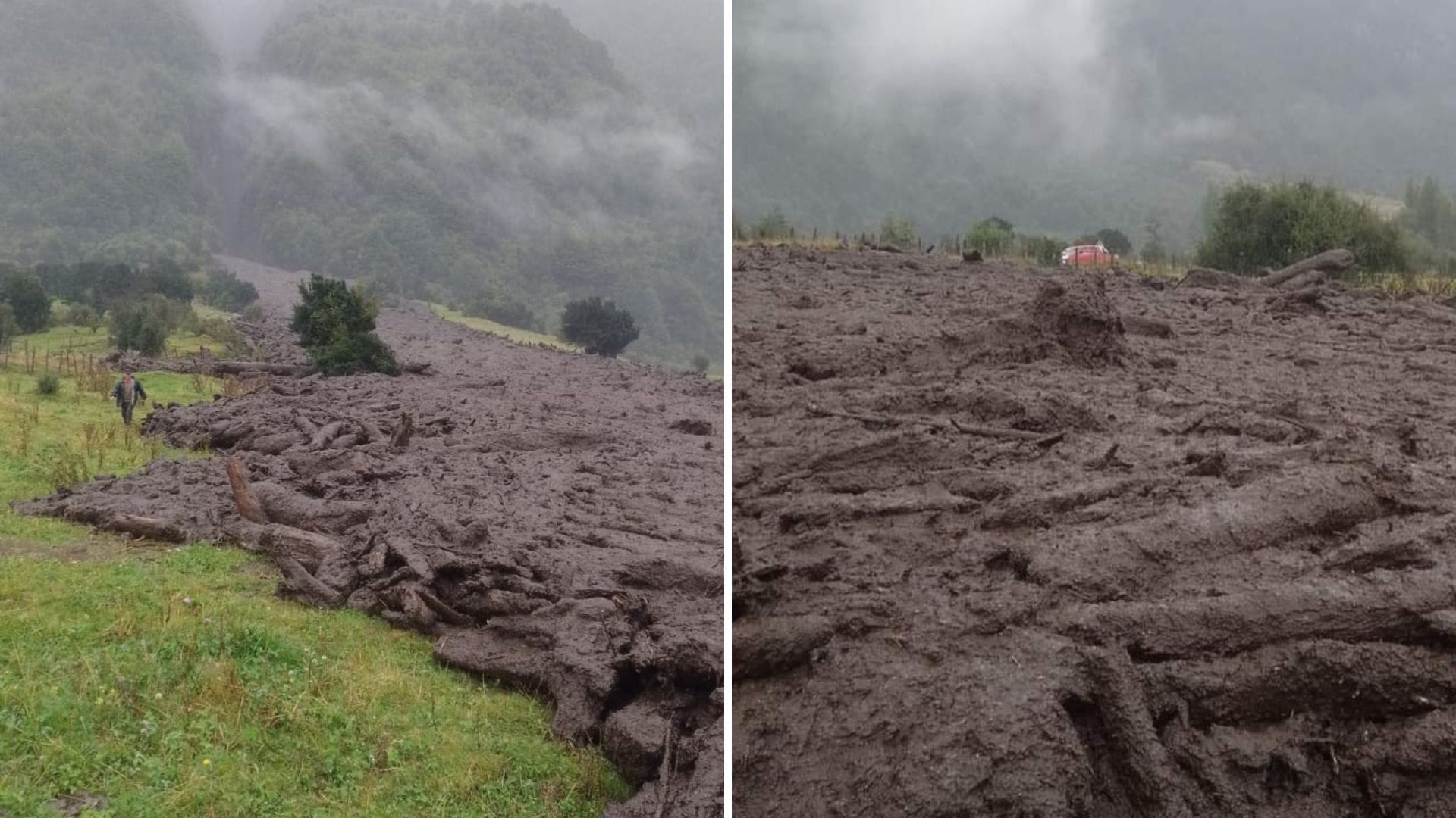 Registran impresionante deslizamiento de tierra ocurrido en Aysén: Provocó corte de ruta