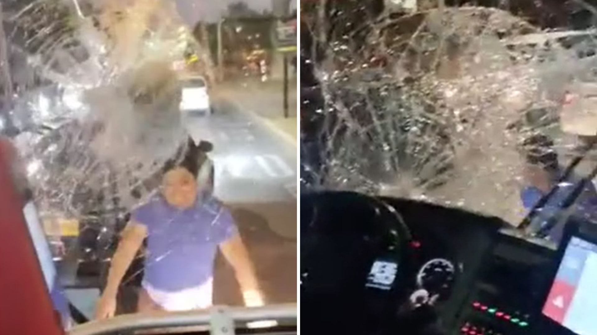 Insólita agresión: Colectivero destruyó a piedrazos los vidrios de una micro con pasajeros en Maipú