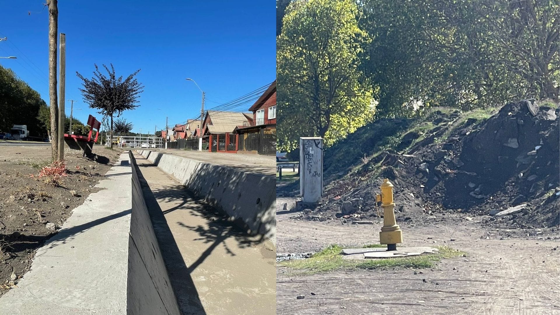 Obras de canalización en Higueras-Talcahuano casi listas, solo falta retirar varias toneladas de escombros