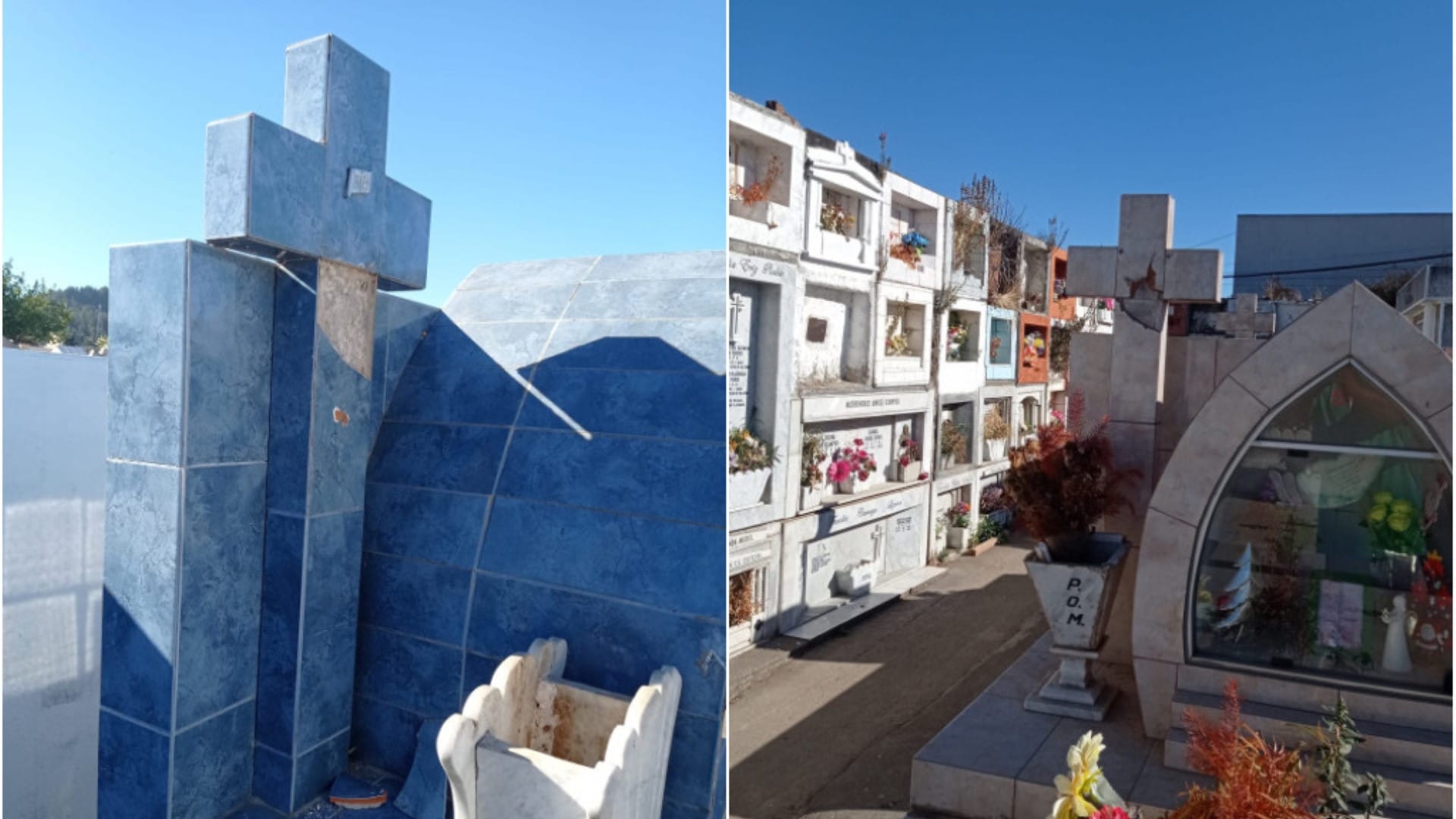 Con total desprecio roban cruces de Cristo desde las tumbas del Cementerio de Penco: Indignación