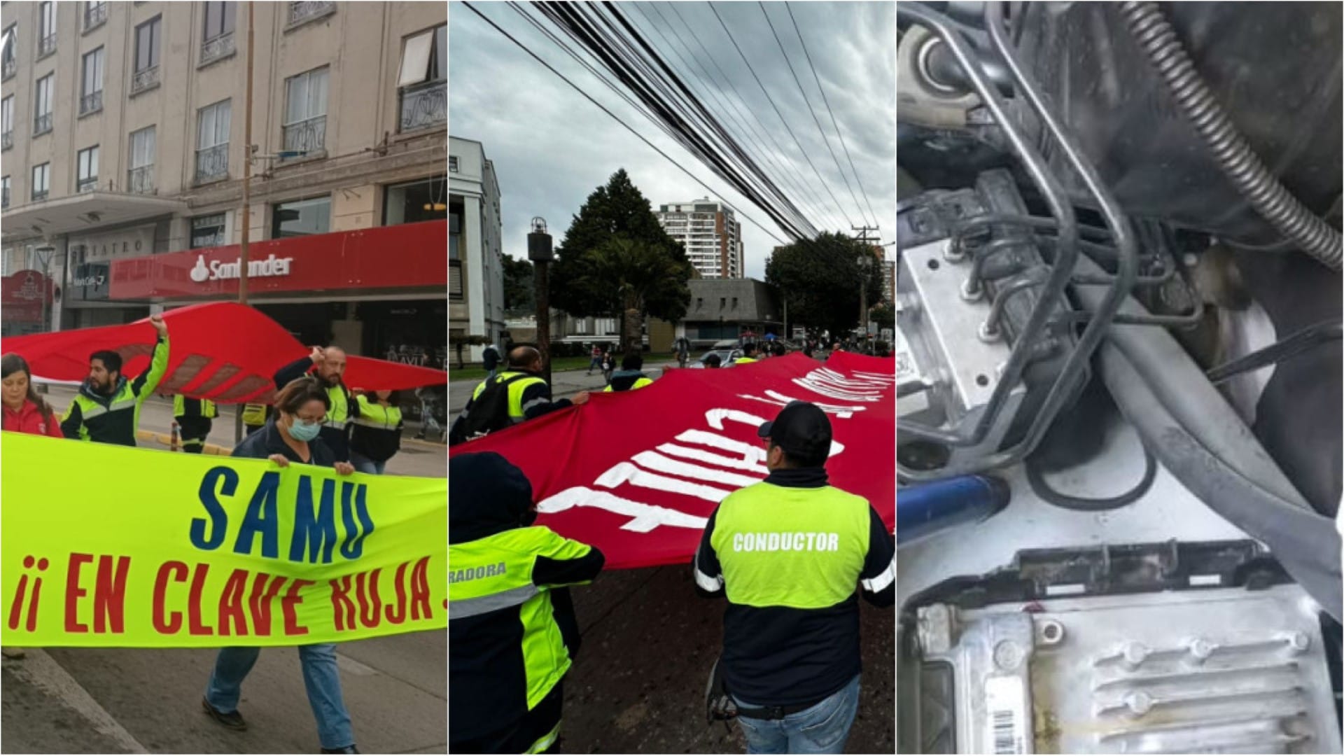 Ambulancias en panne y hasta con ‘guarenes’ en el motor: Equipos Samu protestan en Concepción