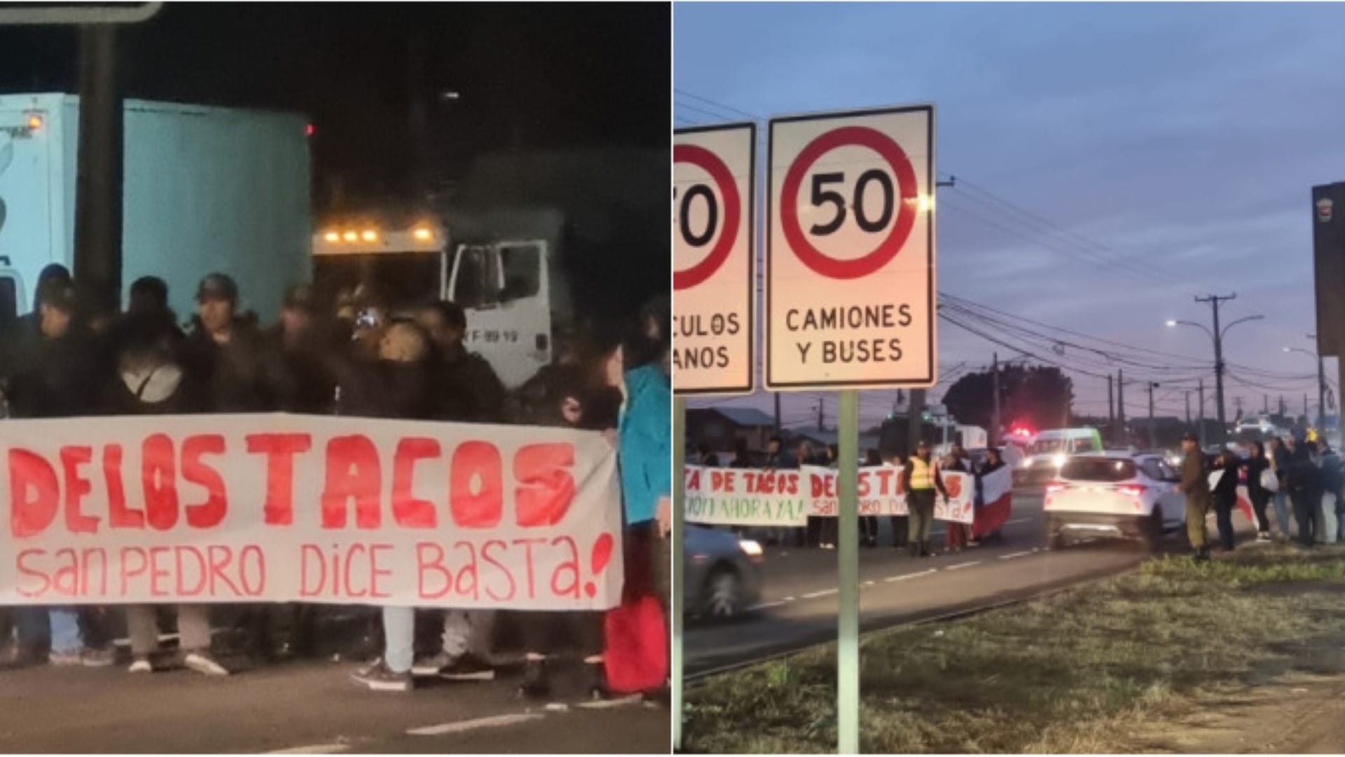 Vecinos protestan contra los tacos cortando el tránsito en San Pedro de la Paz