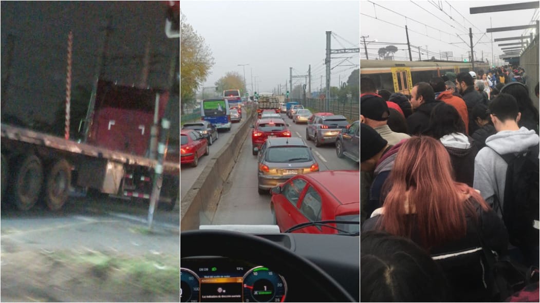 Taco gigante y estaciones del Biotren colapsadas: Dejaron camión “botado” en el cruce Candelaria