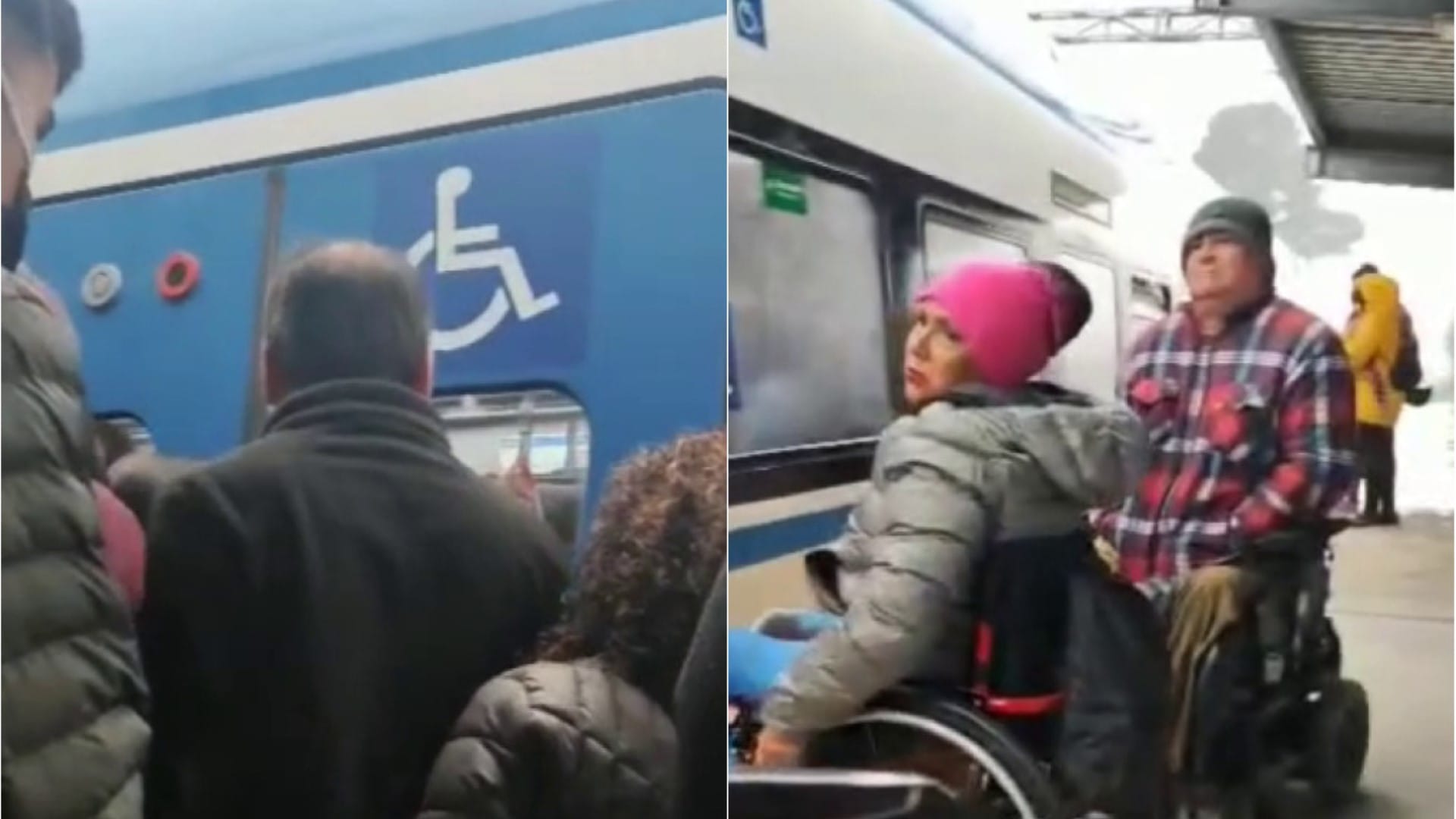 EFE Sur pide a pasajeros del Biotren que respeten a personas en silla de ruedas y no las dejen abajo