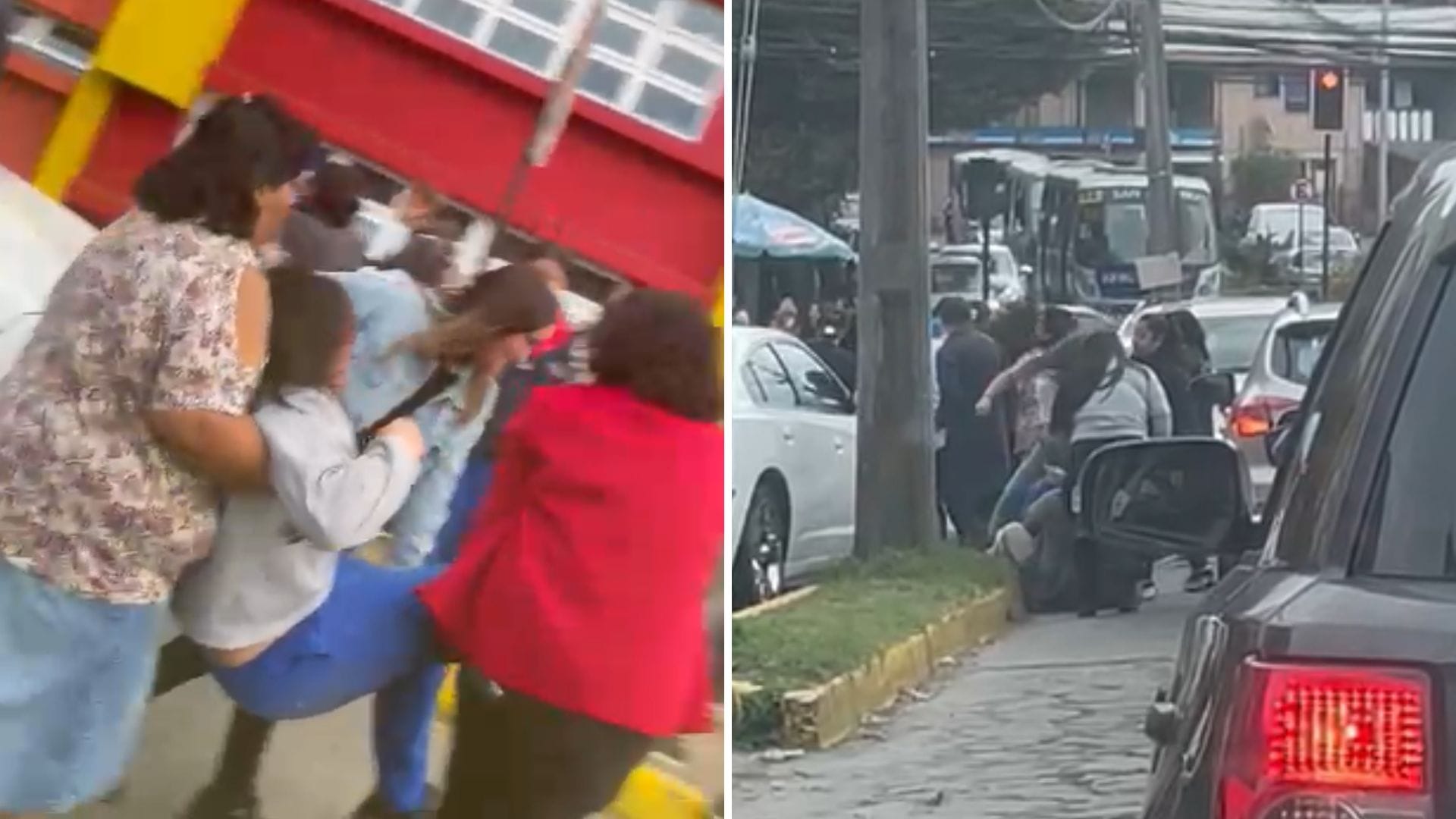 Captan brutal pelea que involucró a alumnas y apoderados del Colegio España de Concepción: Suspenden clases y aplicarán sanciones