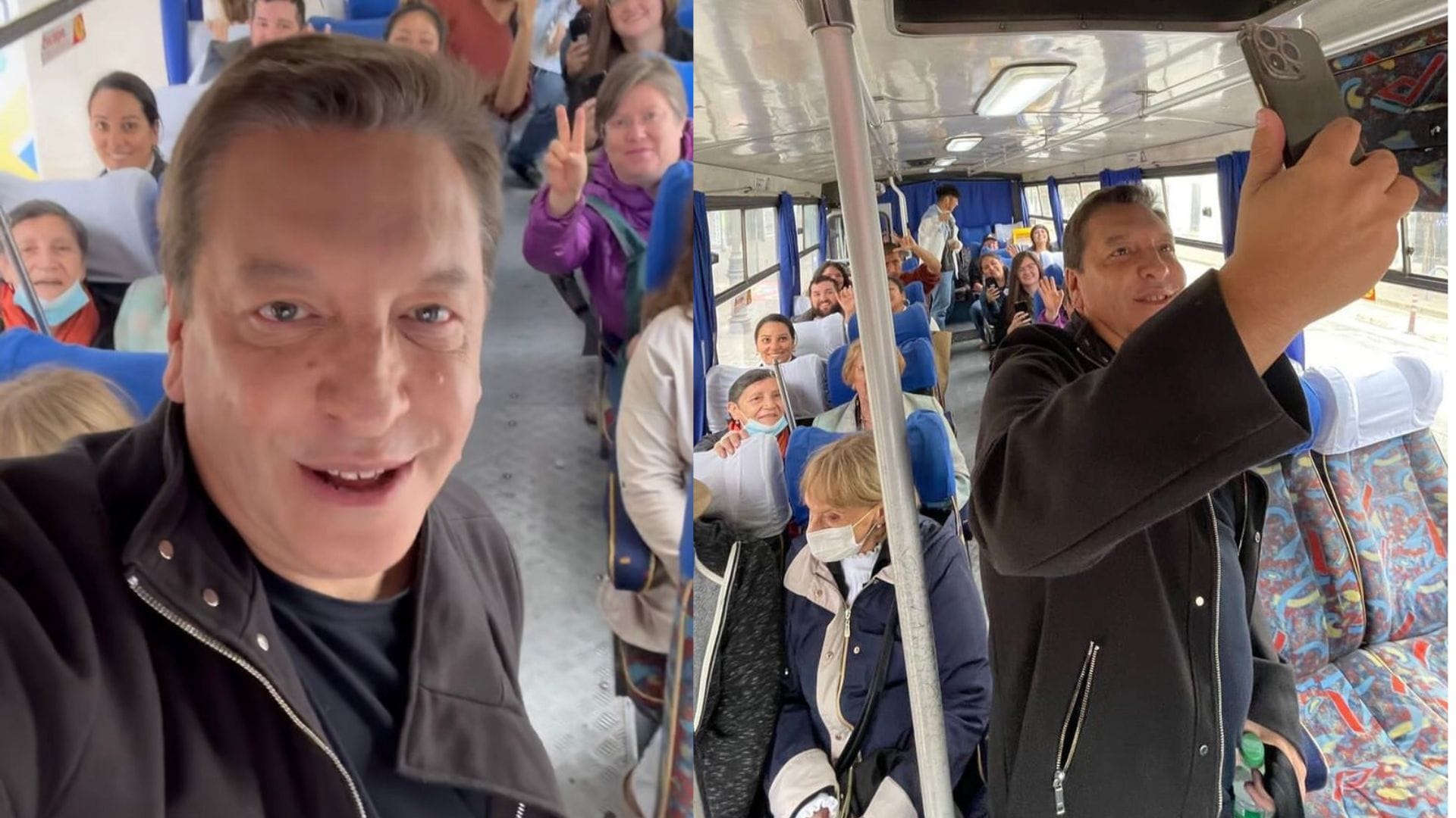 JC Rodríguez mostró cómo fue su recorrido en micro por Concepción: ¡Grabó video y se tomó selfies!