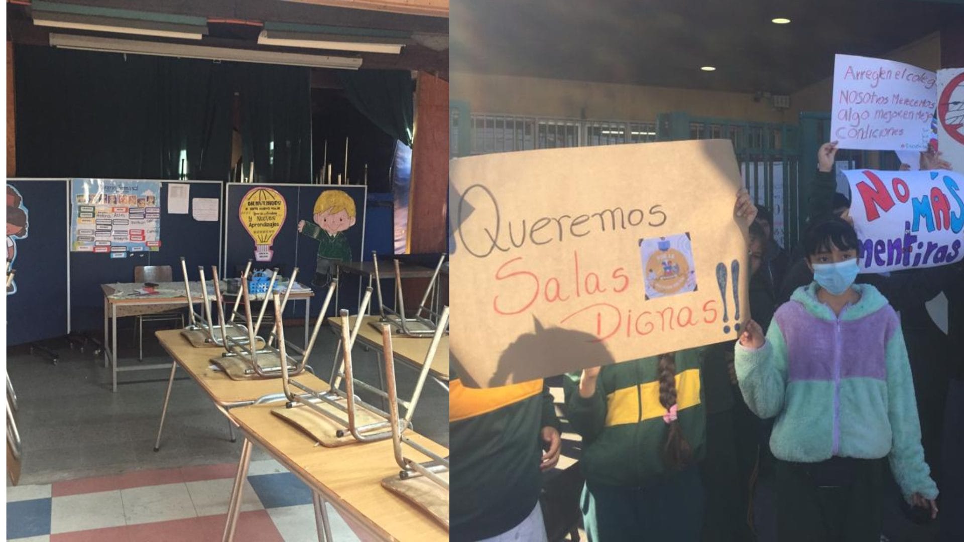 Instalan mesas de ping pong para dividir aulas en escuela de San Pedro de la Paz: Comunidad estudiantil realizó protesta