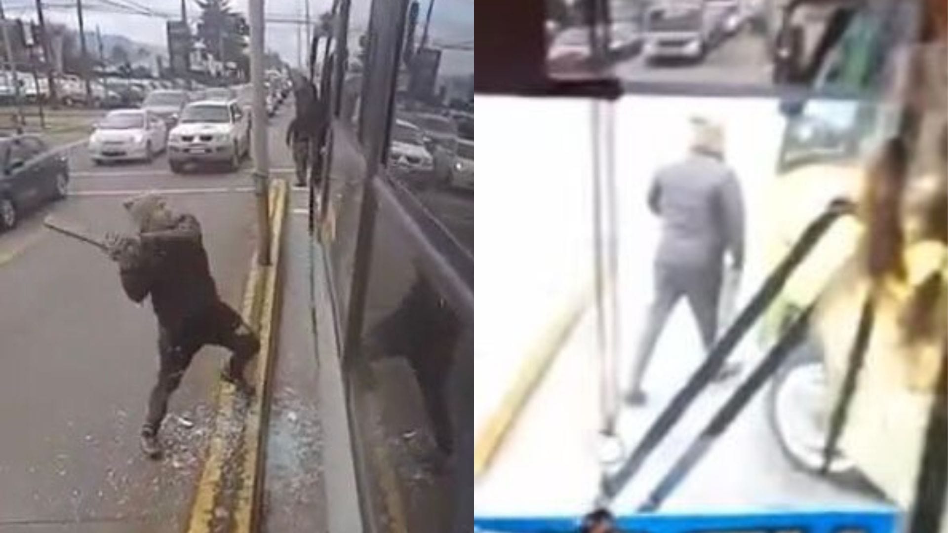 Violenta pelea entre micreros en Valdivia: Uno le rompió la ventana al otro con un palo