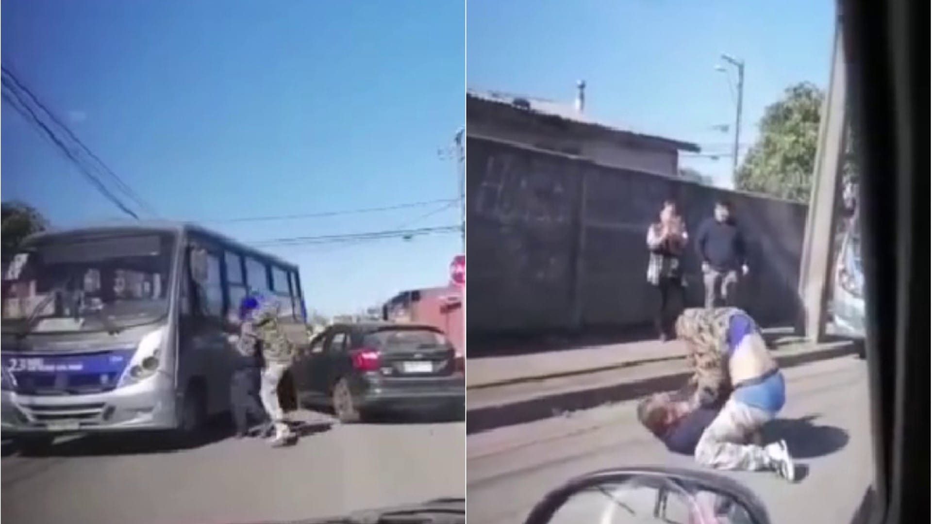 Micrero recibe brutal golpiza tras discutir con conductor de automóvil en San Pedro de la Paz