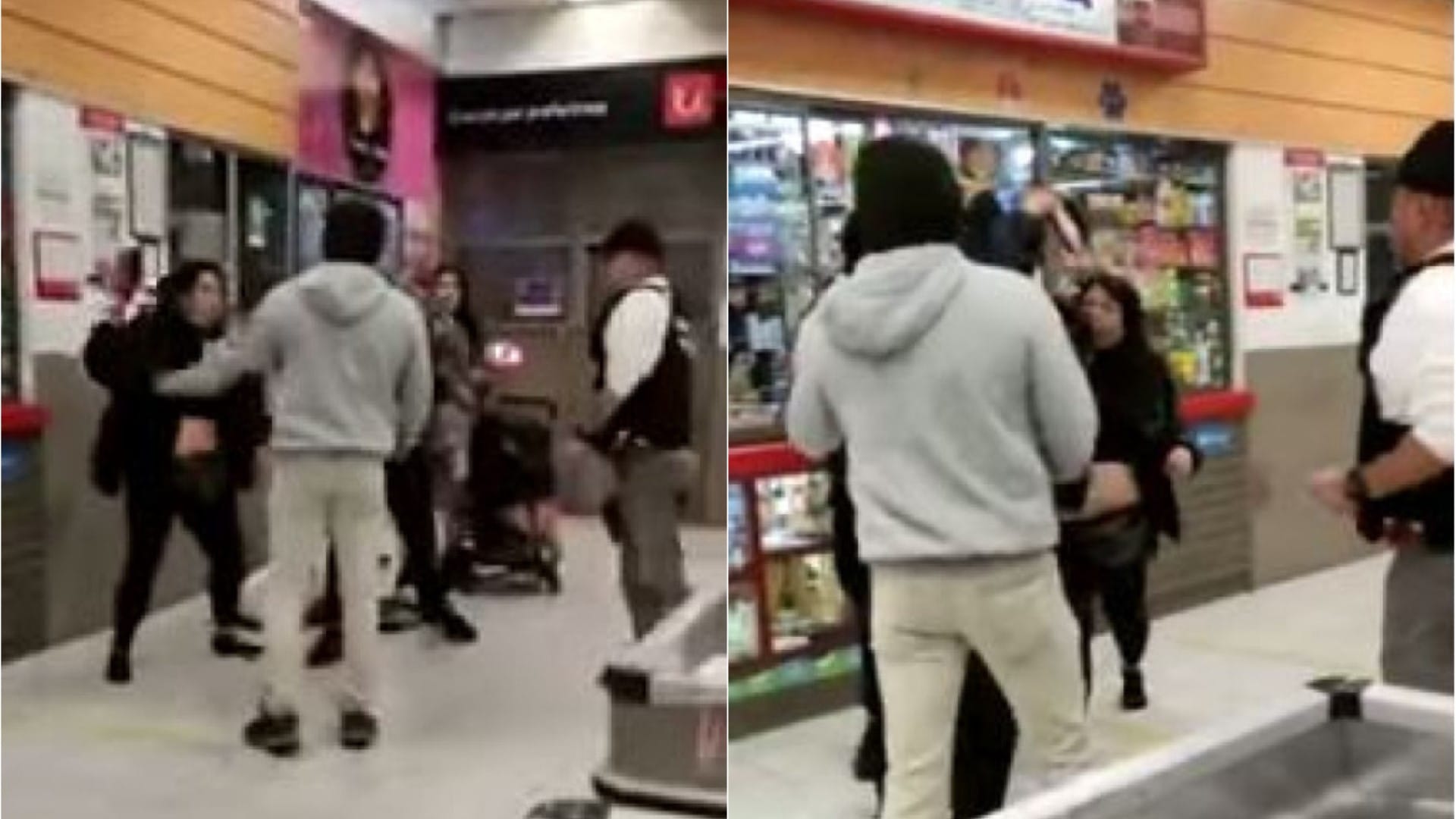 Captan pelea de “mecheros” contra guardias de supermercado en Lota: Hasta les tiraron sartenes