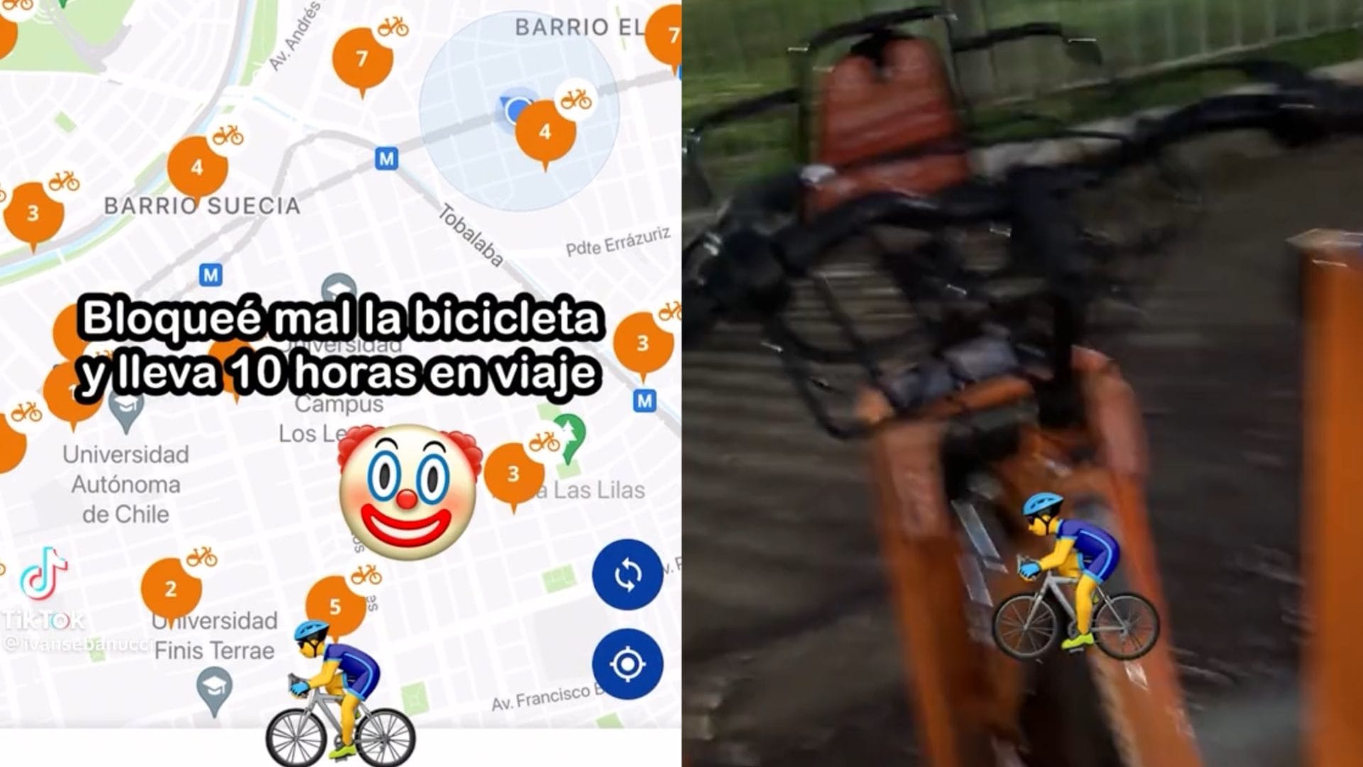 Joven estacionó mal una bicicleta de arriendo y le cobraron más de 10 horas de viaje en Santiago