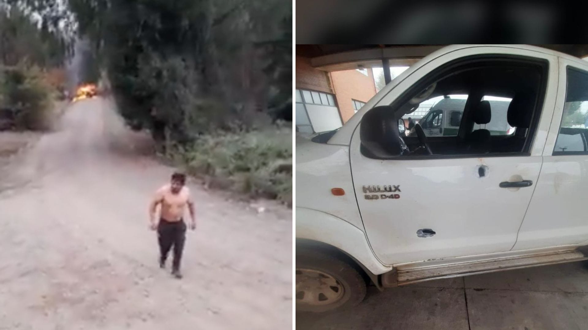 Trabajador arrancó semidesnudo: Seguidilla de ataques deja tres personas heridas y máquinas incendiadas en La Araucanía